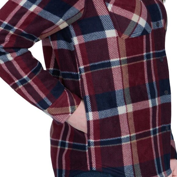 NEW Realtree Hooded Shacket | Burgundy - Picture 4 of 8